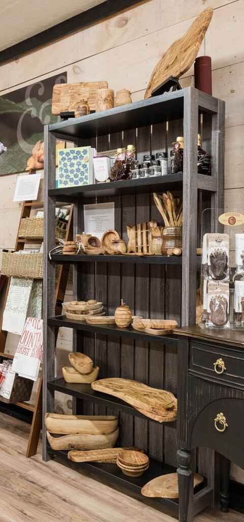 natural olive wood display boutique